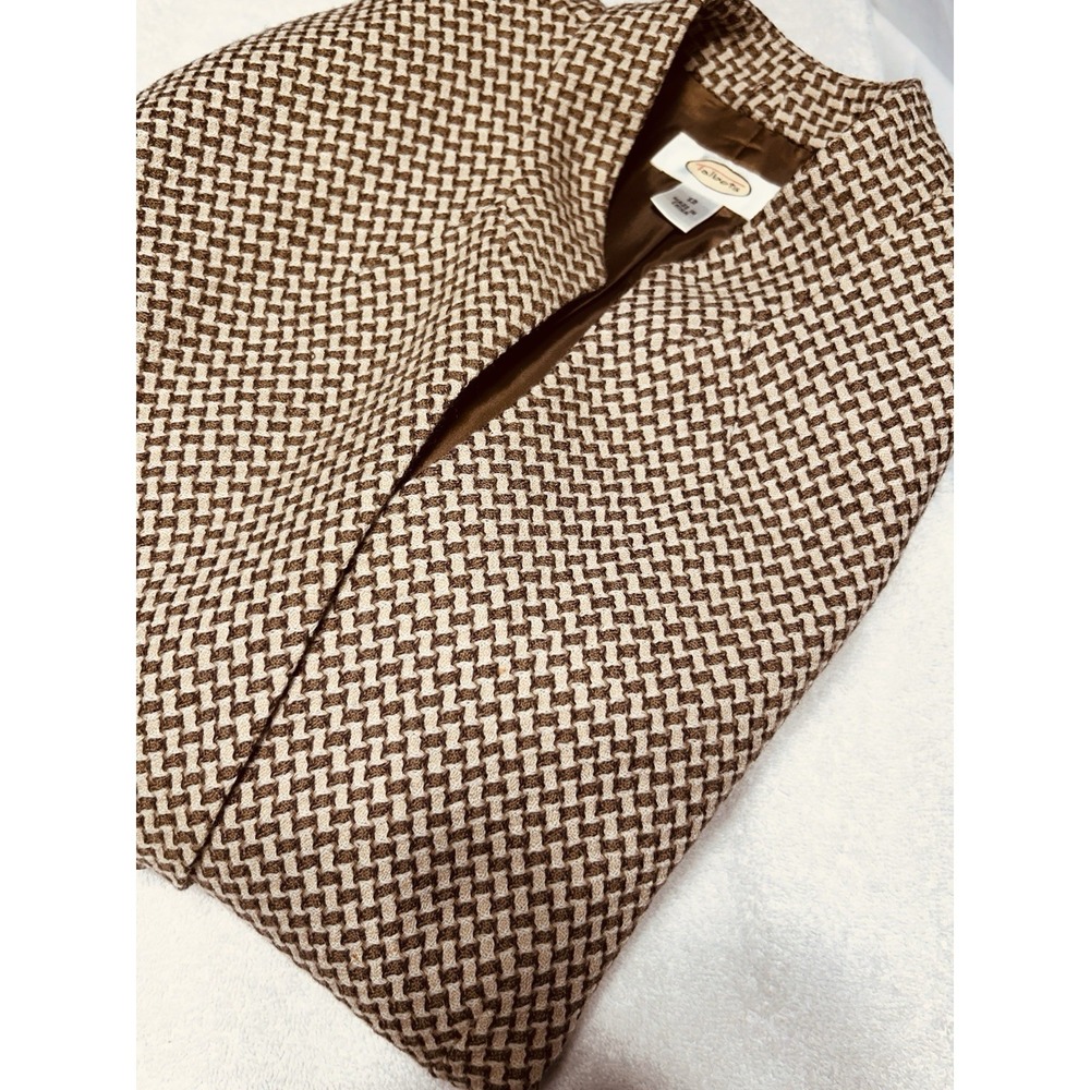 Talbots Blazer Womens Blazer Jacket 12 Houndstooth 100% Wool Professional Preppy